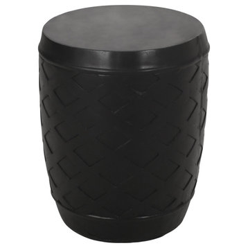 Frankie Outdoor Contemporary Side Table, Matte Black