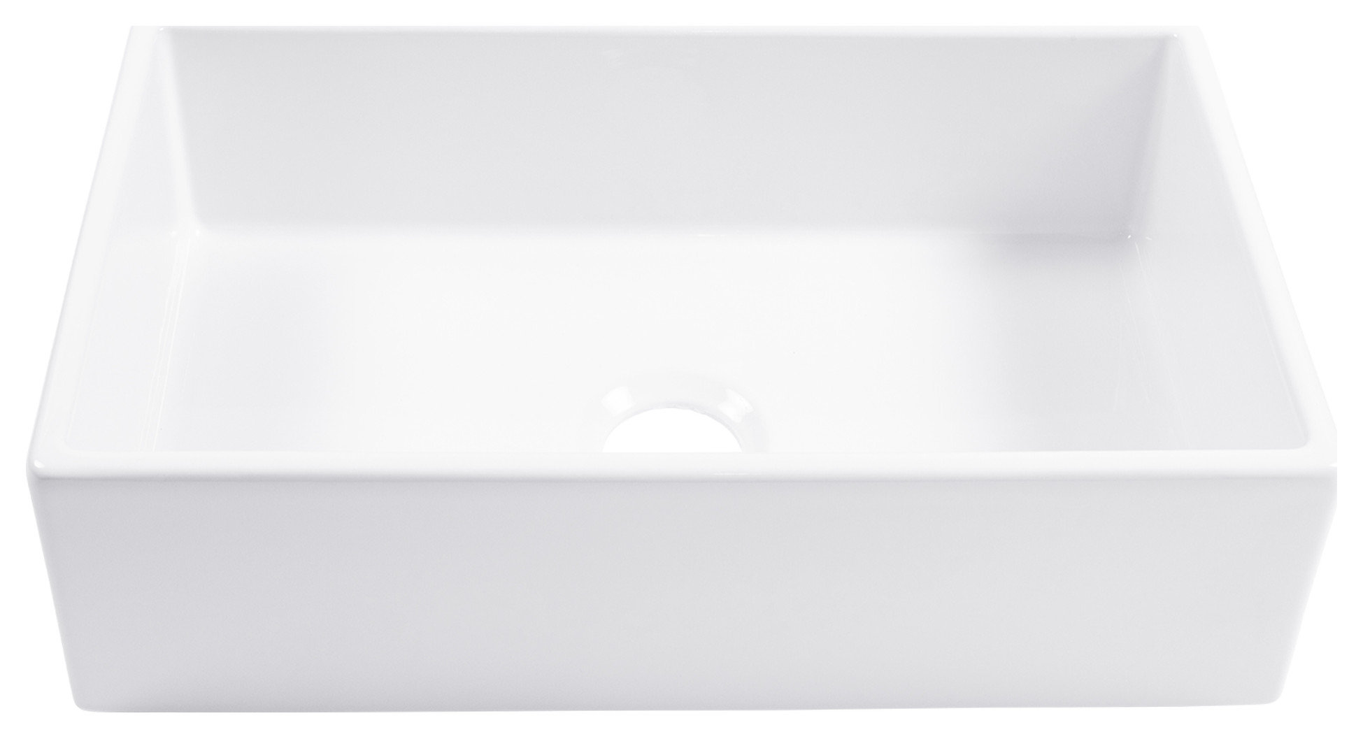 Turner White Fireclay 30" Single Bowl Farmhouse Undermount Kitchen Sink Kit