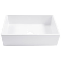 Turner White Fireclay 30" Single Bowl Farmhouse Undermount Kitchen Sink Kit