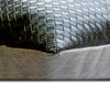 Black & Grey Faux Leather 12"x20" Lumbar Pillow Cover Patch Work - Lux Black