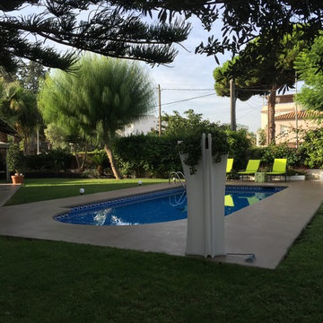 Paisajimo piscina con microcemento