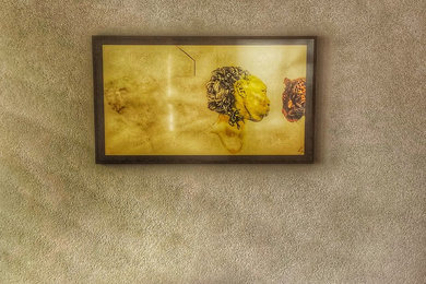 Trendy living room photo in Dallas