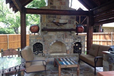 Cedar Pavilion, Outdoor Kitchen and fireplace