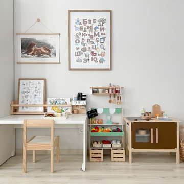 Kids Playroom with Play Kitchen Montessori Style