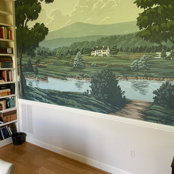 Colonial Themed Murals throughout a music room/library