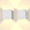 Luxrite Square LED Up and Down Wall Sconce 5 Color Option White 2PK