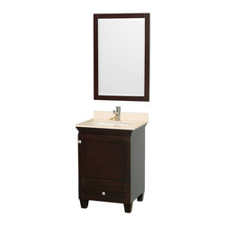 Wyndham Collection Acclaim 24" Single Bathroom Vanity in Espresso, Ivory Marble - Bathroom Vanities And Sink Consoles