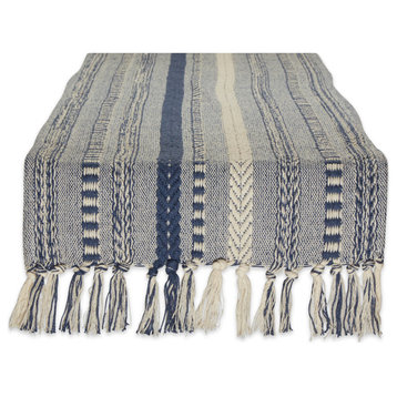 French Blue Braided Stripe Table Runner 15x72