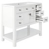 36'' Freestanding Bath Vanity Set, Integrated Resin Sink and Drawers, White