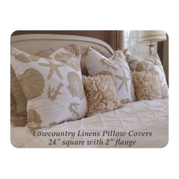 Coastal Hand Block Printed Linens - Decorative Pillows