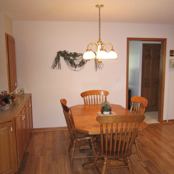 Interior Kitchen, Dining Area and Basement Stairwell