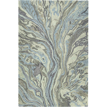 Kaleen Marble Blue Hand-Tufted Rug, 8'x11'