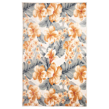 Canyon Tropical Floral Indoor/Outdoor Rug, Ivory, 2'6"x3'11"