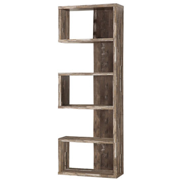 Benzara BM159408 Distressed Wooden Open Bookcase, Brown