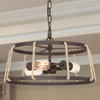 LNC Farmhouse Bronze 3-Light Chandelier With Rope for Living Room