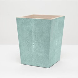 Manchester Wastebasket, Square-Turquoise - Products