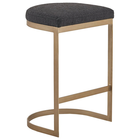 Madison Park Modern Gold Base Bar Stool Backless Counter Height Stool