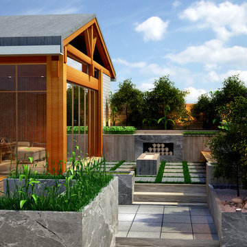 Roof Garden with Swimming Pool, Interior Designed by JI Architects