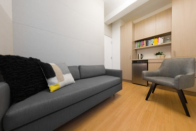 Small trendy home office photo in New York