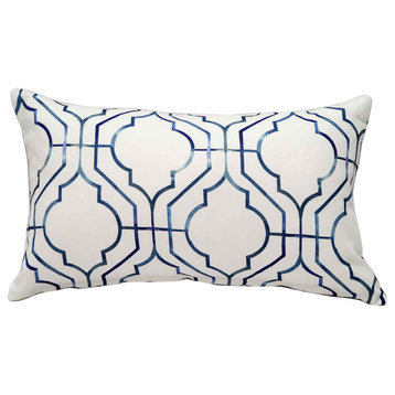 Biltmore Gate Blue Throw Pillow 12x20, with Polyfill Insert