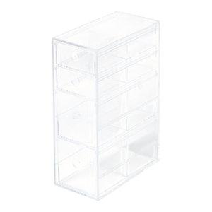 Idesign Clarity 3 Drawer Stackable Glasses Organizer Clear