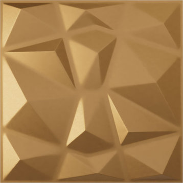 Niobe EnduraWall Decorative 3D Wall Panel, 19.625"Wx19.625"H, Gold