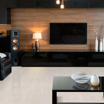 Home Theatre echo absorbing noise reducing flooring - cork