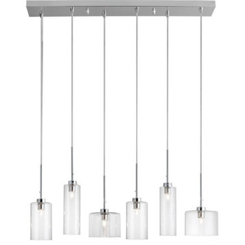 Bottega 6-Light Horizontal Pendant, Clear