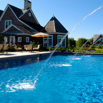 Long Grove, IL Swimming Pool with Raised Wall Water Feature