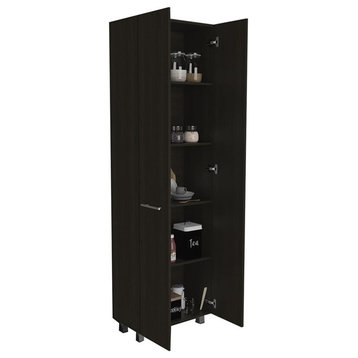 TUHOME Baleare Pantry Cabinet Engineered Wood Pantries in  Black
