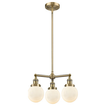 Innovations 3-LT Vintage LED Beacon 19" Chandelier - Antique Brass