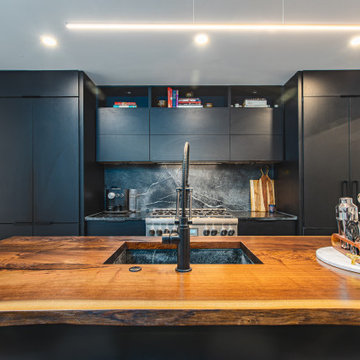 Black and Walnut Modern Industrial Design Kitchen in DC