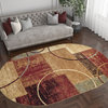 Tacoma Contemporary Abstract Area Rug, Multi-Color, 5'3''x7'3'' Oval