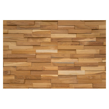 3D Wood Planks for Walls and Ceilings, 9.5 sq. ft, Natural Teak
