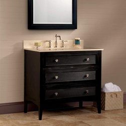 Foremost 37'' Bernay Collection Black Bathroom Vanity W/Stone Top BYBVT3721 - Bath Products
