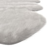 Gloss Beige Faux Fur Area Rug, White
