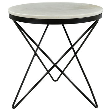 20 Inch Side Table Black Base Black Contemporary