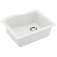 Karran Undermount Quartz Composite 24" Single Bowl Kitchen Sink, White