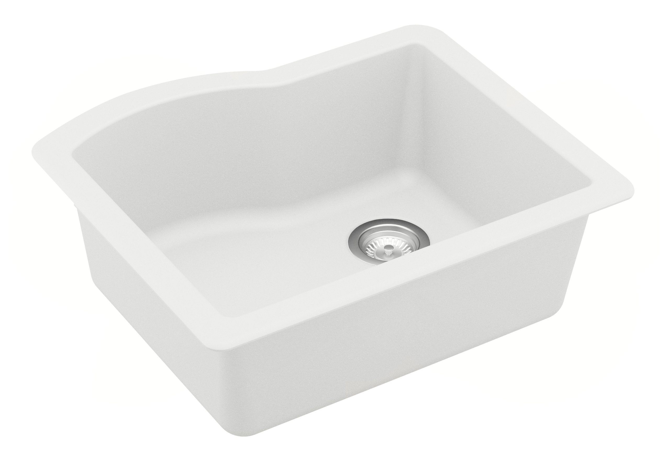 Karran Undermount Quartz Composite 24" Single Bowl Kitchen Sink, White