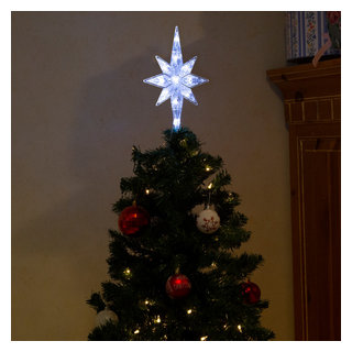 Alpine Corporation Star Christmas Tree Topper with Cool White LED