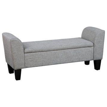 Claire Upholstered Flip Top Storage Bench by Grafton Home, Light Grey