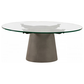 Vasso Contemporary Concrete, Metal and Glass Coffee Table