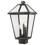 Z-Lite - Z-Lite 579PHBS-BK Talbot - 19" 3 Light Outdoor Post Mount - Illuminate an exterior front or back walkway withTalbot 19" 3 Light O Black Clear Beveled  *UL: Suitable for wet locations Energy Star Qualified: n/a ADA Certified: n/a  *Number of Lights: Lamp: 3-*Wattage:60w Candelabra Base bulb(s) *Bulb Included:No *Bulb Type:Candelabra Base *Finish Type:Black