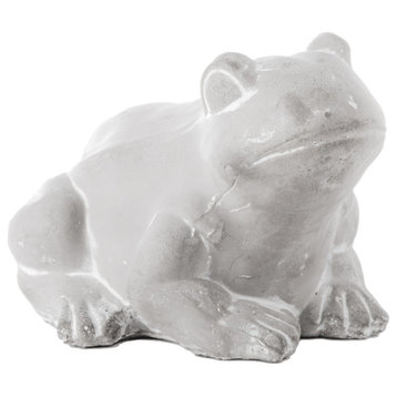 Cement Northern Rainfrog Figurine Washed Concrete Gray Finish, Small