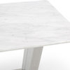 Gray and White Marble Brushed Stainless Steel Port End Table