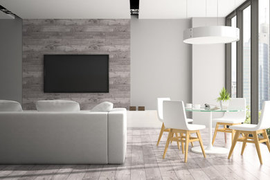 Trendy living room photo in Vancouver