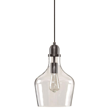 Ink+Ivy Auburn Bell Shaped Glass Pendant, Bronze