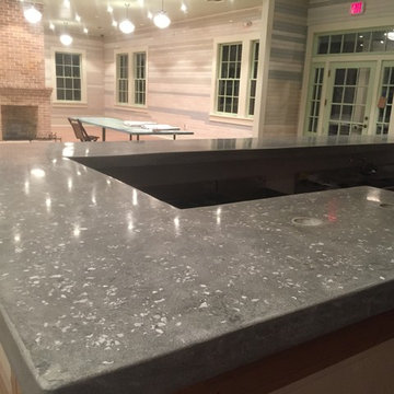 Custom Concrete Countertops with embedded oyster shells
