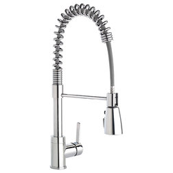 Contemporary Kitchen Faucets Belanger PRO78CCP Commercial Style Pull-Down Kitchen Faucet, Polished Chrome