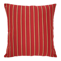 Pillow Decor - Sunbrella Harwood Crimson Outdoor Pillow 20x20 - Outdoor Cushions And Pillows